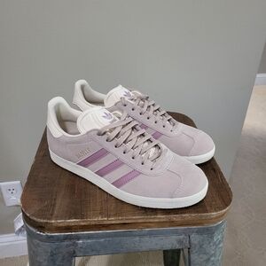 Adidas Women Gazelle shoes, Wonder Taupe / Wonder White / Wonder Orchid